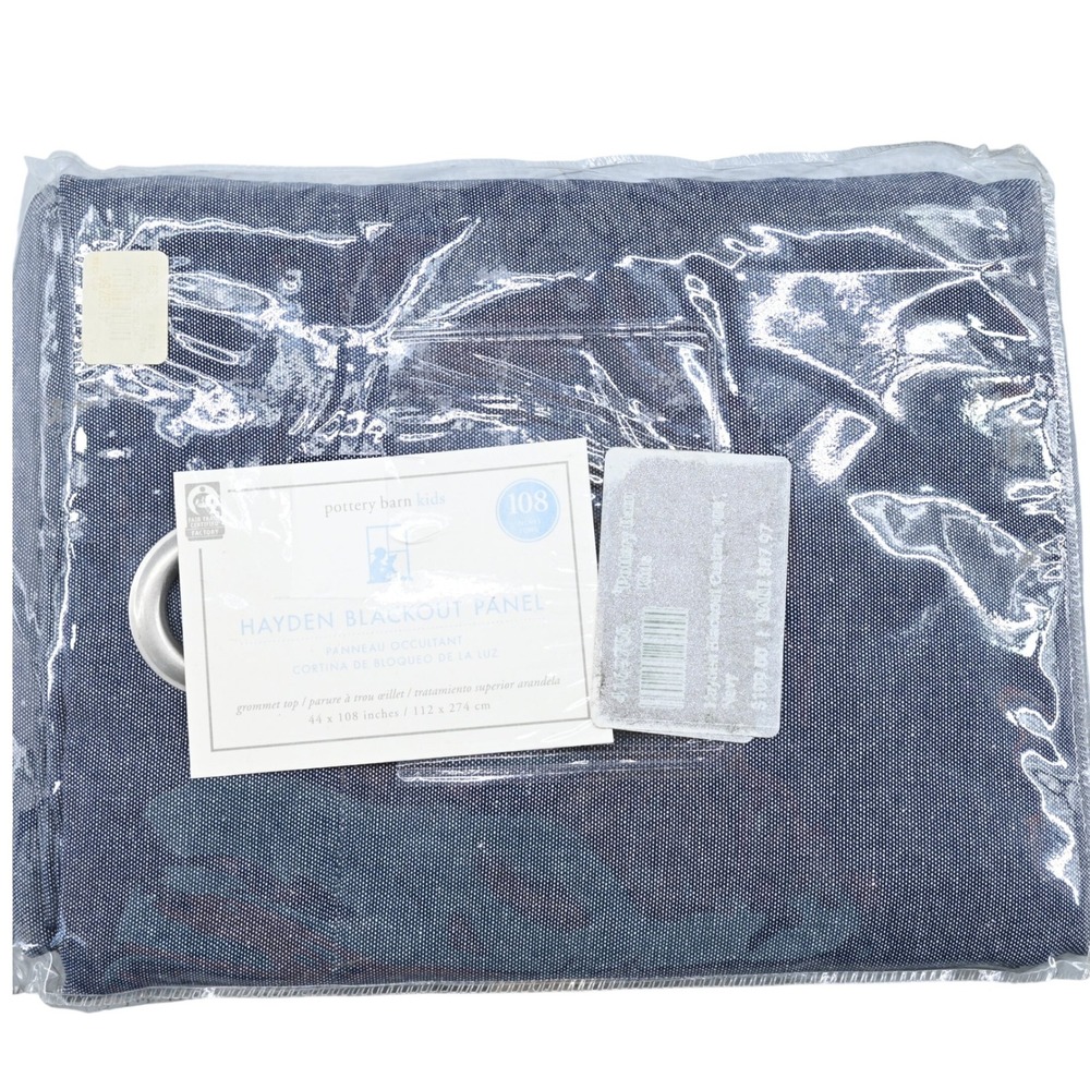 RETAIL $109 NEW Pottery Barn Kids Hayden 44x108 Navy Blackout Curtain Panel
